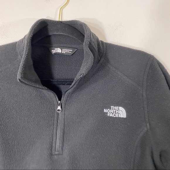 North Face 1/4 Zip Black Medium Fleece - Picture 3 of 7